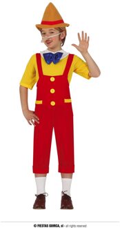 Kostuum Pinokkio Jongens Polyester Rood Maat 110/116