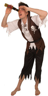 Kostuum Piraat man Lancaster Bruin - Kastanje