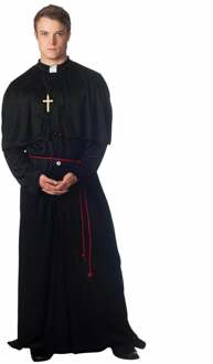 Kostuum Priester Polyester Zwart Maat M/l 3-delig