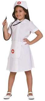 Kostuum verleegster kind Wit - Transparant