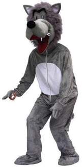 Kostuum Wolf Giant Pluche Zilver - Grijs