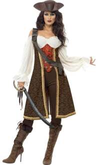 Kostuum -XL- High Seas Pirate Wench Bruin