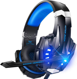 Kotion ELKE G9000 Gaming Headset Diepe Bas Stereo Game Hoofdtelefoon met Microfoon LED Licht voor PC Laptop + Gaming Muis + Muizen Pad Rood