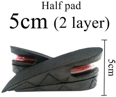 Kotlikoff Hoogte Toename Binnenzool Kussen Lift Inlegzolen Hoogte Lift 3-9Cm Verstelbare Schoen Hak Insert Taller Unisex Voet pads Half pad 5cm