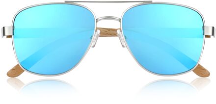 Kotor gepolariseerde zonnebril - bamboe/blauw