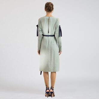 Koude schouder V-hals jurk Mint - XL