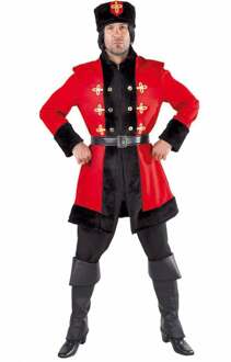 Kozak Heer Kostuum Rood - Zalm, Zwart