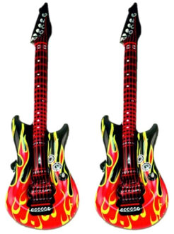 Kr?ger Opblaasbaar gitaar - 2x - met vlammen - 100 cm - speelgoed gitaar