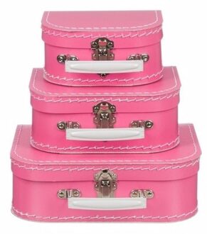 Kraamkado koffertje roze 16 cm - Kinderkoffers