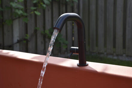 Kraan 17,5x7,5x21 cm Mat Zwart Messing