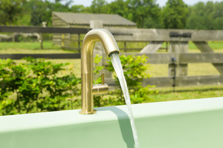 kraan - 21cm - geborsteld messing (goud) 216613 Goud geborsteld