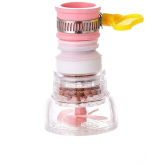 Kraan Roterende Water Dispenser Kan Verlengen Tarwe Rijst Steen Filter Douche Huishouden Keuken Anti-Spatten Filter Waterzuiveraar 4 generation roze