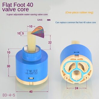 Kraan Valve Drie-Stage Aanpassing Sanitair Badkamer Reparatie Accessoires Keuken Wastafel Douche Warm En Koud Water Mengkraan Flat feet 40