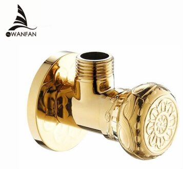 Kraan Vervangende Onderdelen 1/2 "X 1/2" Luxe Gouden Messing Badkamer Hoekstopkraan Beluchtingskraan Wc Vullen Driehoek Kleppen HJ-0318K