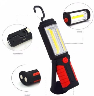 Krachtige Draagbare 3000 Lumen COB LED Zaklamp Magnetische Oplaadbare Werk Licht 360 Graden Stand Opknoping Torch Lamp Voor Werk