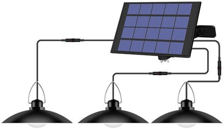 Krachtige Kroonluchter Vier Hoofd Solar Hanglamp Outdoor Indoor Solar Lamp Met Warm Of Witte Verlichting Voor Camping Tuin Yard 3 Heads / 3500K warm licht