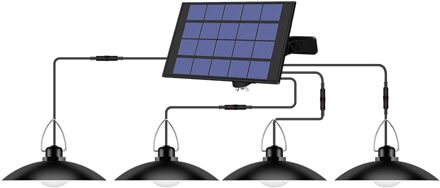 Krachtige Kroonluchter Vier Hoofd Solar Hanglamp Outdoor Indoor Solar Lamp Met Warm Of Witte Verlichting Voor Camping Tuin Yard 4 Heads / 3500K warm licht