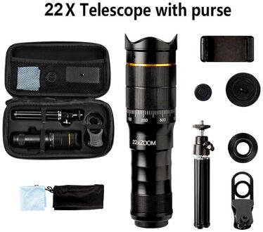 Krachtige Monoculaire Metalen Telescoop Camera 4K Super Tele Hd Verrekijker Krachtige Voor Smartphone Mini Pocket Outdoor Camping 22X geel reeks