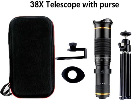 Krachtige Monoculaire Metalen Telescoop Camera 4K Super Tele Hd Verrekijker Krachtige Voor Smartphone Mini Pocket Outdoor Camping 38X geel reeks