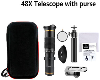 Krachtige Monoculaire Metalen Telescoop Camera 4K Super Tele Hd Verrekijker Krachtige Voor Smartphone Mini Pocket Outdoor Camping 48X geel reeks