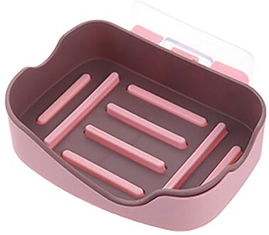 Krachtige Naadloze Pasta Zeepkist Creatieve Badkamer Plank Zeepkist Praktische Glad Handig En Praktisch Dubbeldeks rood