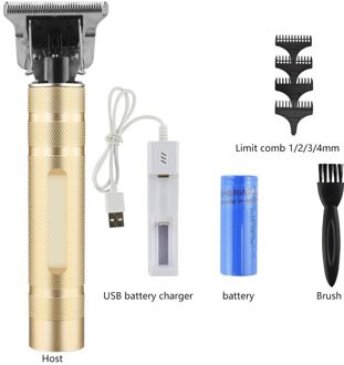 Krachtige Tondeuse Elektrische Tondeuse Professionele Haar Snijden Usb Oplaadbare Baard Trimmer Kapsel Styling Machine goud