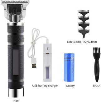 Krachtige Tondeuse Elektrische Tondeuse Professionele Haar Snijden Usb Oplaadbare Baard Trimmer Kapsel Styling Machine zwart