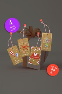 Kraft Sticker Pakket Label 80 Pcs 5X85 Cm 467045070