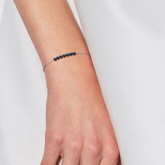 Kralen armband 7 TRINIDAD Freshwater 34mm Ronde Zwart Wit Gouden Ketting Convict - maat