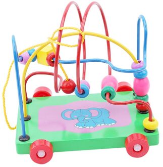 Kralen Houten Speelgoed Puzzels Voor Kinderen Baby Vroegschoolse Houten Speelgoed Kids De Houten Trailer Rond De Kraal