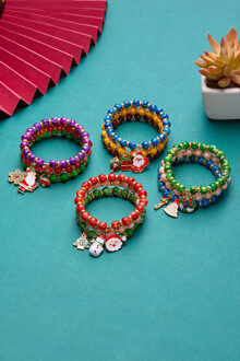 Kralen Kerst Sieraad Armband Blauw