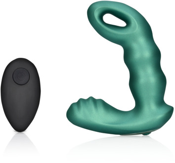 Kralen Vibrerende Prostaat Massager met Afstandsbediening - Metallic Groen