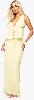 Kralengetextureerde Maxi-Rok Met Trekkoord, Lemon - 36