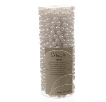 Kralenketting plastic 8mmx10m winterwit