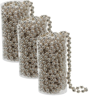 Kralenslinger - 4x stuks - champagne - kunststof - 8 meter - kerstversiering/kerstslingers