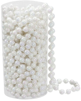 Kralenslinger - wit - kunststof - 8 meter - kerstslingers - Kerstslingers