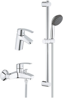 Kranen Set Grohe Start 3 in 1 Badkraan Wastafelkraan Doucheset Chroom