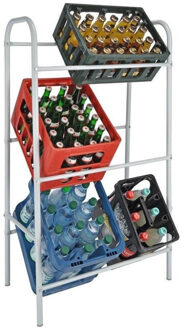 Krattenrek voor 6 kratten - bierkrat rek - wit - 65 x 34 x 115 cm - horeca - opruimen