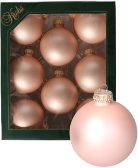 Krebs kerstballen - 8x stuks - chic roze - glas - 7 cm - mat - Kerstbal