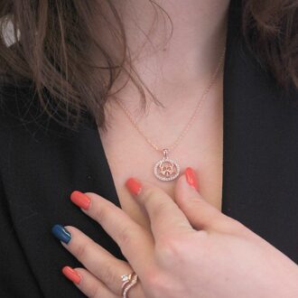 Kreeft Zodiac Hangers - Roségoud en Kristal - maat