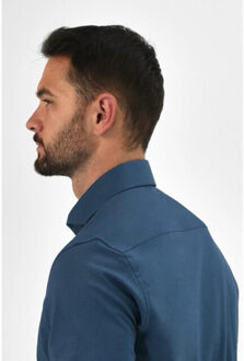 Kreukvrij overhemd bamboe - maat 44 (XL) Blauw