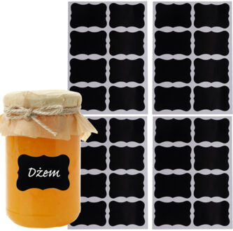 Krijtbord etiketten/stickers - herschrijfbaar - 24x stuks - Keuken labels