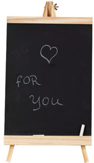 Krijtbord op ezel/standaard - incl. 1 krijtje - 47 x 25 cm - schoolbord Bruin