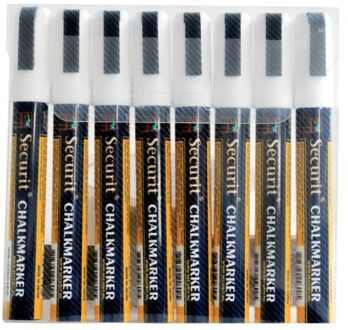 Krijtstift Securit SMA-510 schuin wit 2-6mm blister a 8st