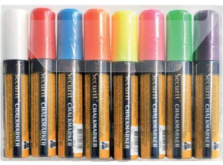 Krijtstift Securit SMA-720 blok ass 7-15mm blister a 8st