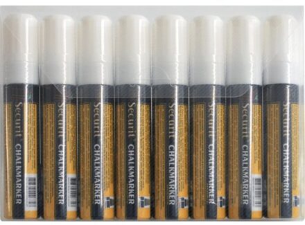 Krijtstift Securit SMA-720 blok wit 7-15mm blister a 8st