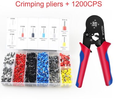 Krimptang 1200Pcs Terminal Nuttig Handje Mini Elektrische Tang HSC8 6-4A Awg 23-7 Buisvormige Krimptang gereedschap reeks