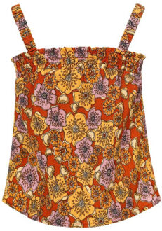 Krinkel top retro vibes voor meisjes in de kleur Geel - 122