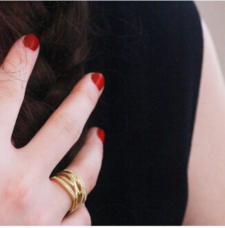 Kriskras Ring - Oostenrijks Kristal Wit & Goud