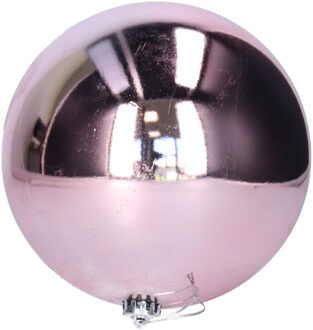 Krist+ Grote decoratie kerstbal - lichtroze - 20 cm - kunststof